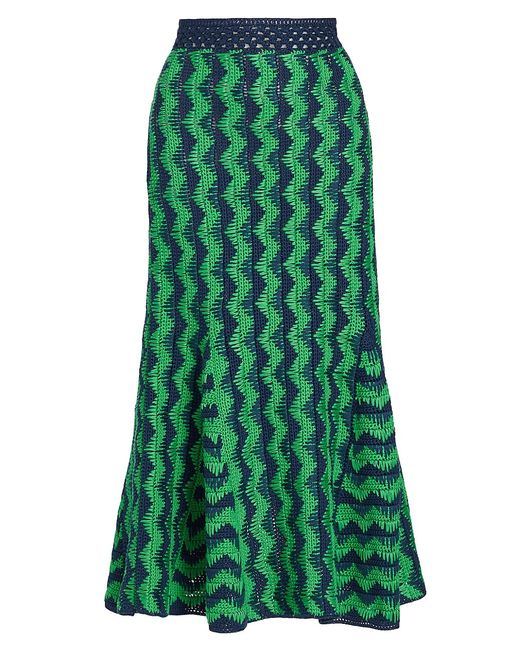 Wales Bonner Ocean Zigzag Midi-Skirt