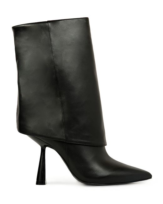 Black Suede Studio Cecille Leather Ankle Boots