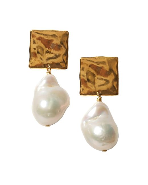 Chanluu 18K Gold-Plated Baroque Pearl Drop Earrings