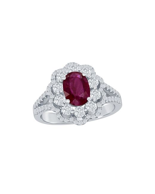 Saks Fifth Avenue Collection 18K Ruby 0.74 TCW Diamond Ring