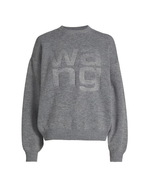 T by Alexander Wang Debossed-Stacked-Logo Sweater