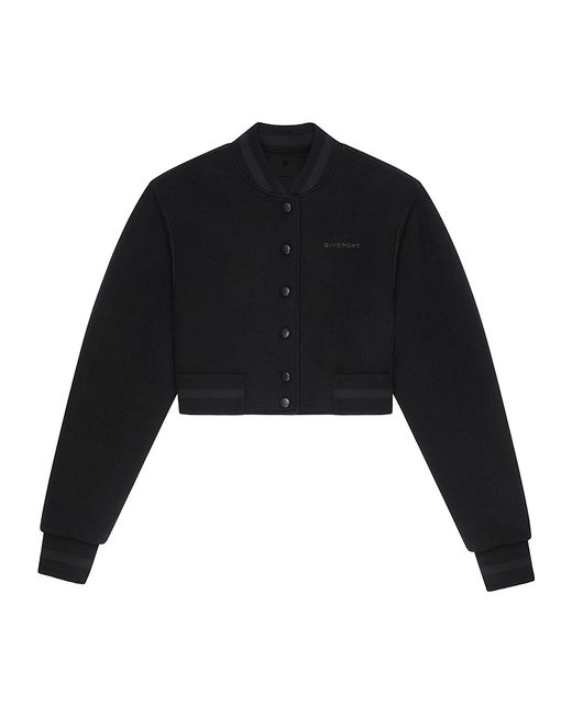 Givenchy Cropped Varsity Jacket In With Rhinestones