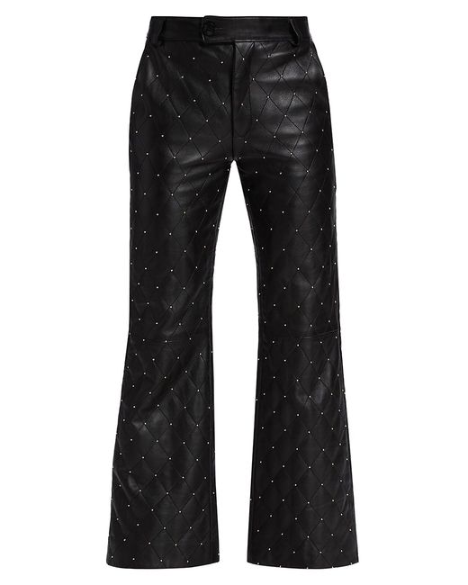 Ernest W. Baker Studded Quilted Flare Leather Trousers