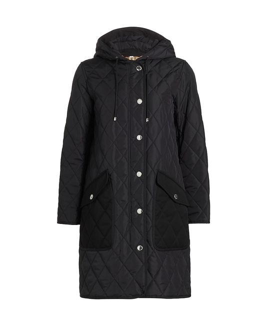 Burberry Roxby Diamond-Quilted Hooded Coat