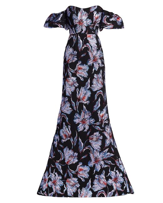 Markarian Astaire Off-The-Shoulder Brocade Gown