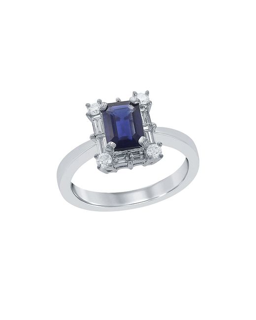 Saks Fifth Avenue Collection 18K Blue Sapphire 0.41 TCW Diamond Ring