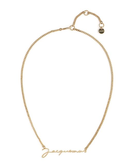 Jacquemus Logo Brass Chain Necklace