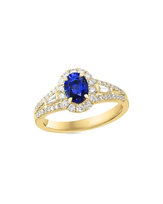 Saks Fifth Avenue Collection 18K Gold Sapphire 0.51 TCW Diamond Ring