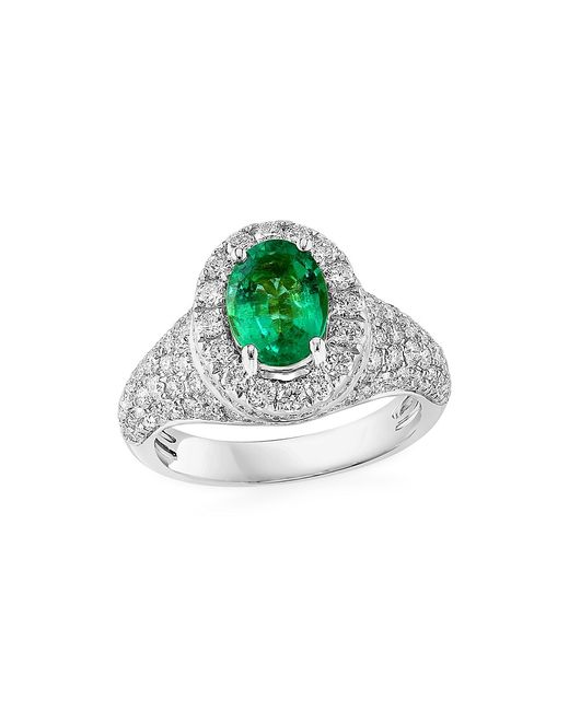 Saks Fifth Avenue Collection 18K Emerald 1.58 TCW Diamond Ring