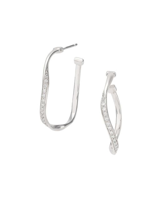 Marco Bicego Marrakech 18K 0.22 TCW Diamond Twisted Hoop Earrings