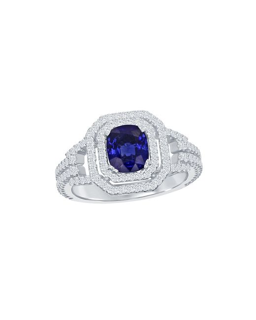 Saks Fifth Avenue Collection 18K Sapphire 0.63 TCW Diamond Linear Ring