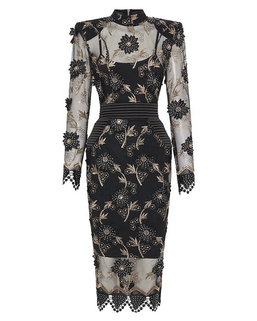 Zhivago Shes Famous Now Embroidered Midi-Dress