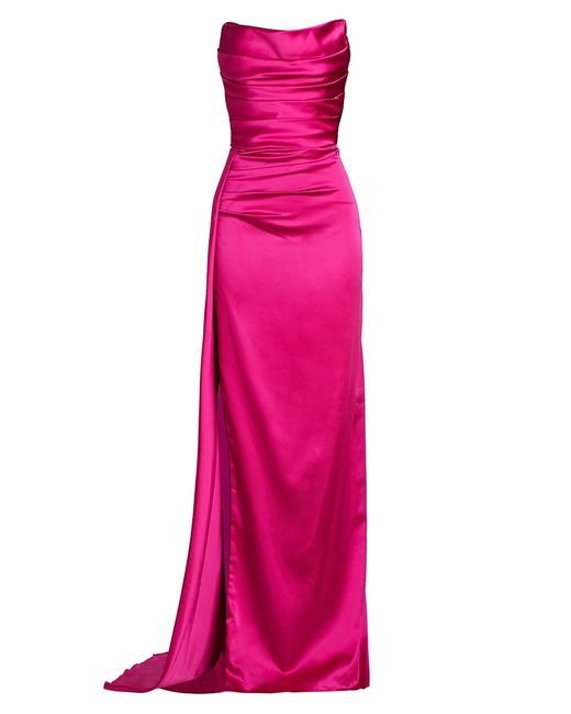 Michael Costello Collection Gemini Strapless Gathered Gown
