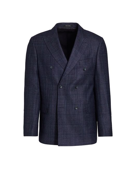 Saks Fifth Avenue COLLECTION Tonal Double-Breasted Windowpane Sportcoat