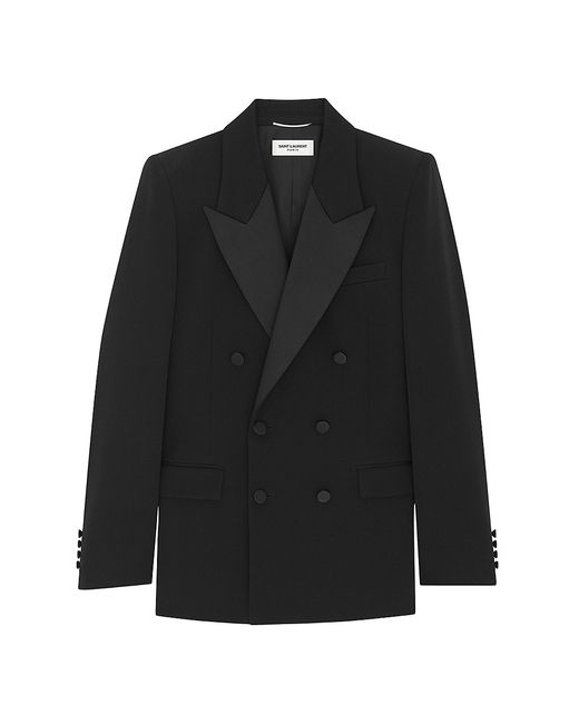Saint Laurent Tuxedo Jacket In Grain De Poudre