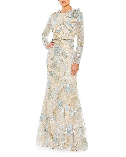 Mac Duggal Floral Embroidered Trumpet Gown
