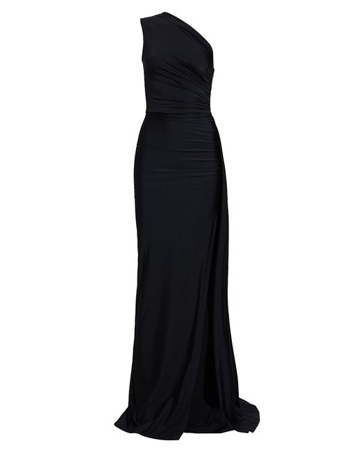 Michael Costello Collection Pearl Asymmetric Ruched Jersey Gown