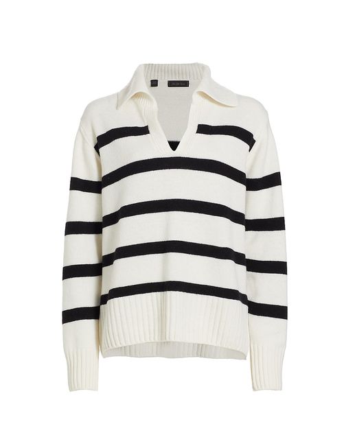 Saks Fifth Avenue Collection Stripe Blend Polo Sweater