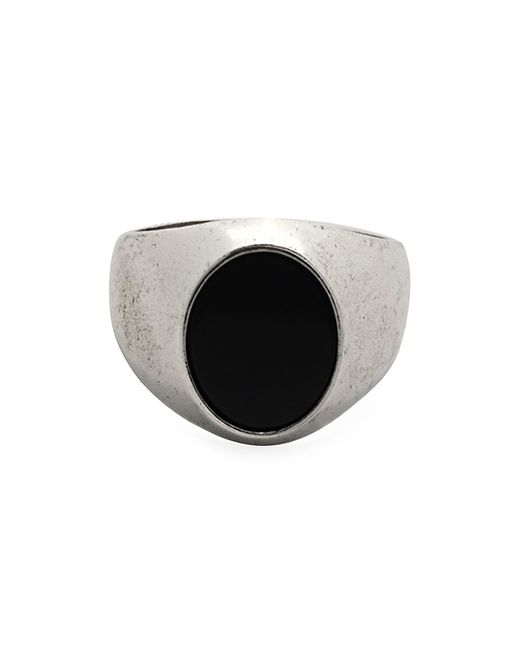 Degs & Sal Smooth Signet Ring With Onyx Stone
