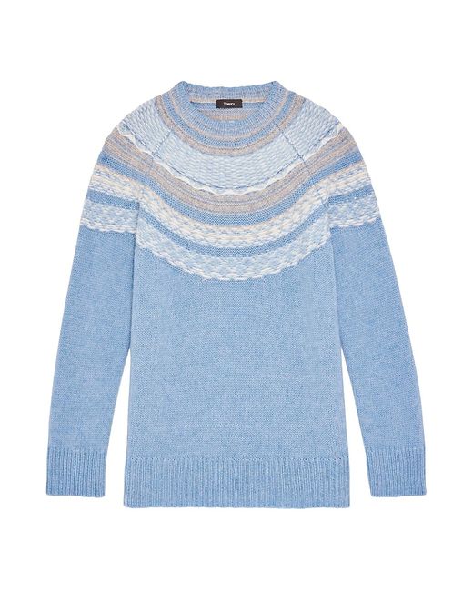Theory Fair Isle-Inspired Blend Crewneck Sweater