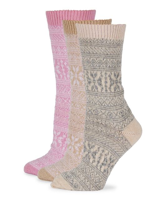 Rosie Sugden 3-Pack Snowflake Cashmere-Blend Crew Socks