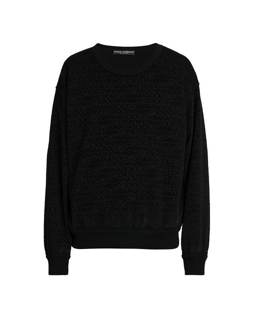 Dolce & Gabbana Logo Flocked Sweatshirt