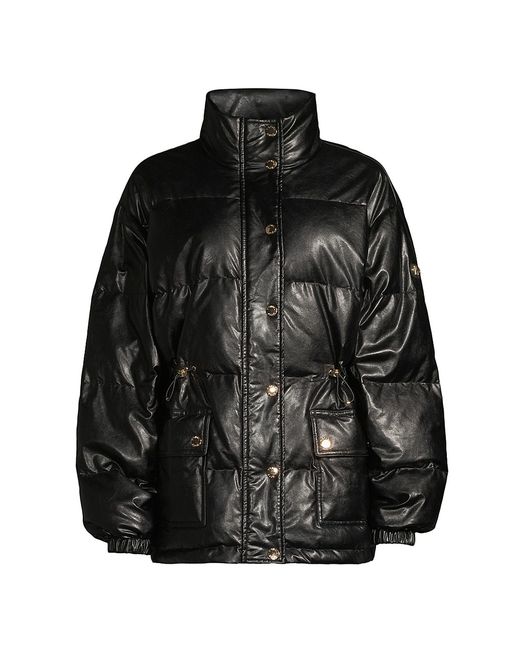 Michael Michael Kors Faux-Leather Puffer Jacket