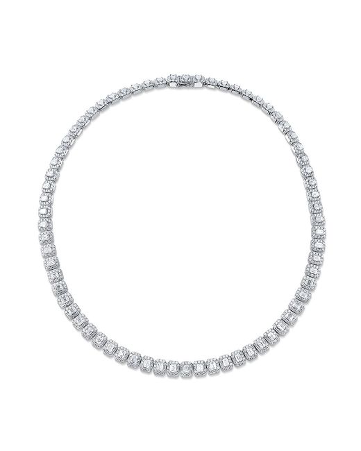 Saks Fifth Avenue Collection 14K 22.7 TCW Diamond Halo Tennis Necklace