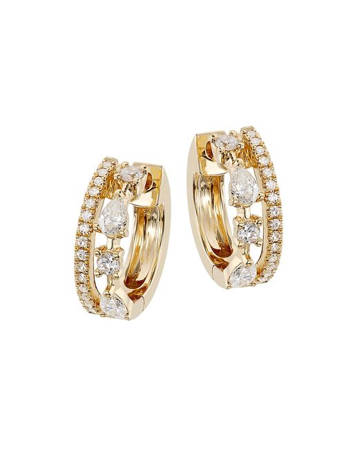 Saks Fifth Avenue Collection 14K 0.43 TCW Diamond Huggie Hoop Earrings