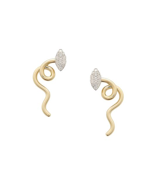 Bea Bongiasca Vine Goldtone 0.31 TCW Diamond Drop Earrings