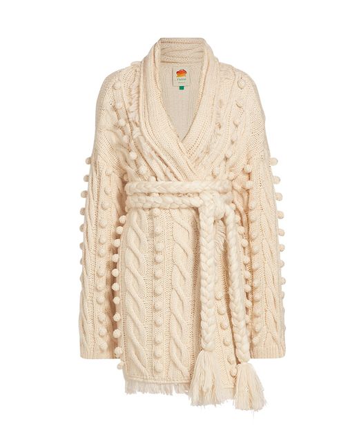 Farm Rio Belted Cable-Knit Long Cardigan