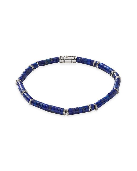 John Hardy Chain Classic Sterling Lapis Lazuli Bead Bracelet