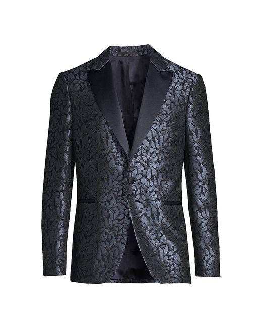 Pal Zileri Cerimonia Floral Wool Brocade One-Button Dinner Jacket