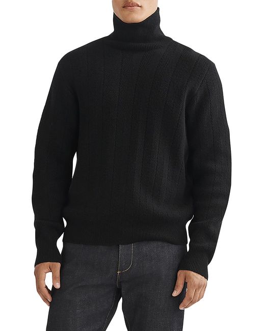 Rag & Bone Durham Herringbone Cashmere Turtleneck Sweater