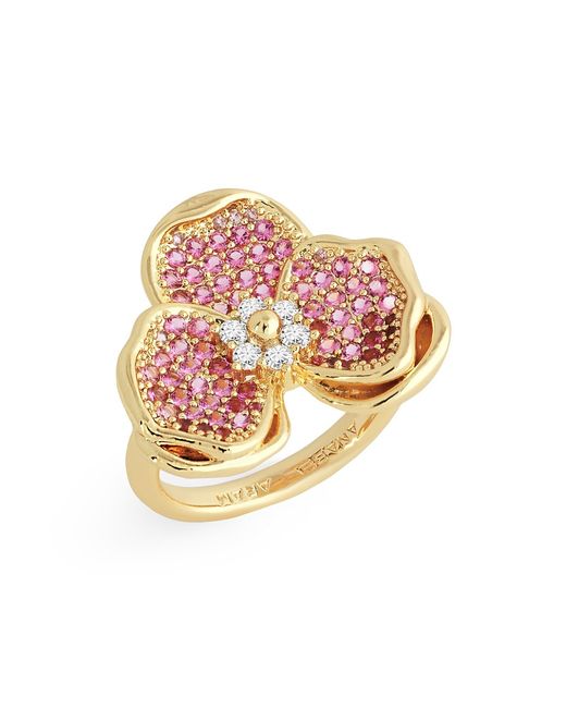 Anabel Aram Orchid 18K Gold-Plated Cubic Zirconia Ring