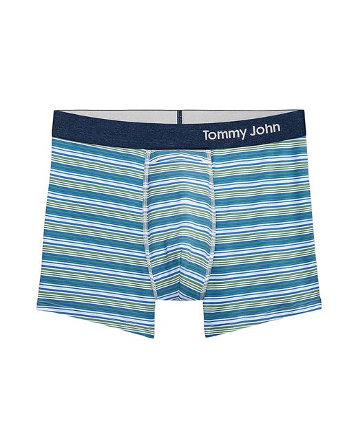 Tommy John Striped Cotton-Blend Boxer Briefs