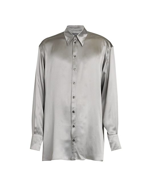 Dolce & Gabbana Oversized Silk Button-Front Shirt