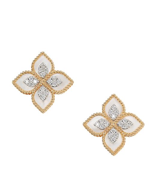 Roberto Coin Venetian Princess 18K Rose 0.35 TCW Diamond Stud Earrings