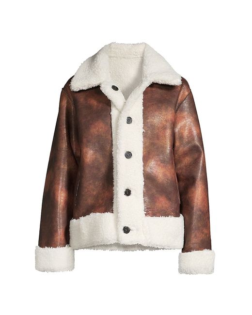 Apparis Charlie Reversible Faux-Leather--Shearling Jacket