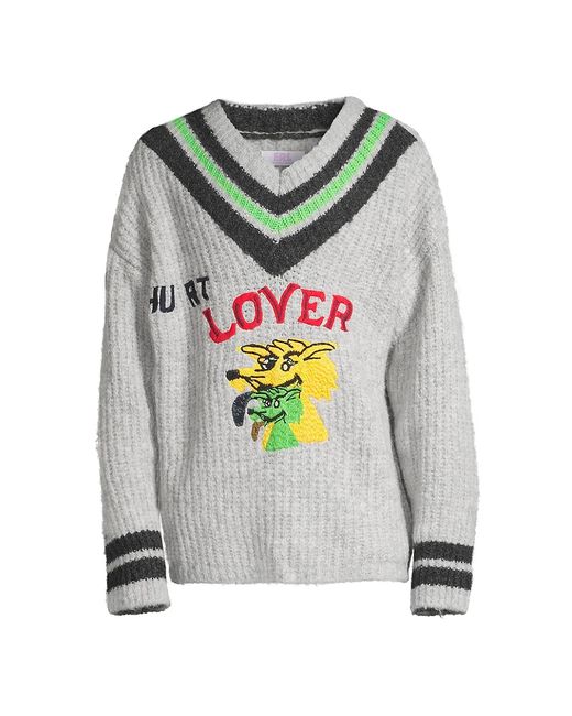 Erl Hurt Lover Wool-Blend V-Neck Sweater