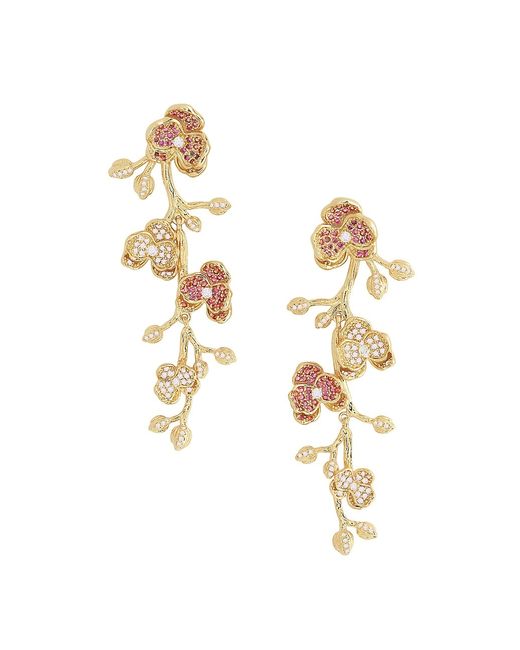 Anabel Aram Orchid 18K-Gold-Plated Cubic Zirconia Drop Earrings