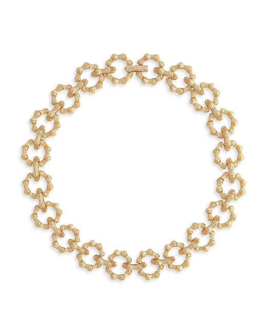Anabel Aram Bamboo 18K Plated Cubic Zirconia Chain Necklace
