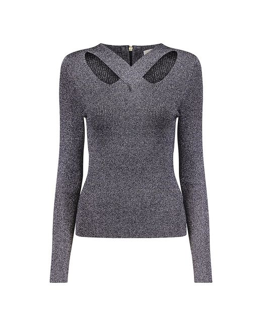 Michael Michael Kors Cut-Out Shimmer Sweater