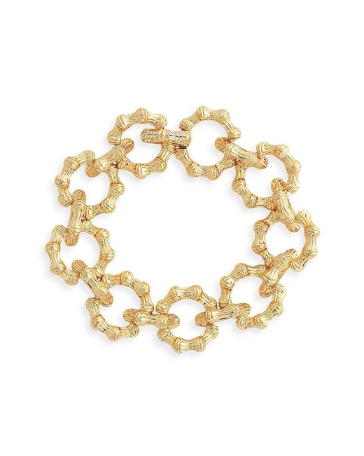 Anabel Aram Bamboo 18K--Plated Cubic Zirconia Chain Bracelet