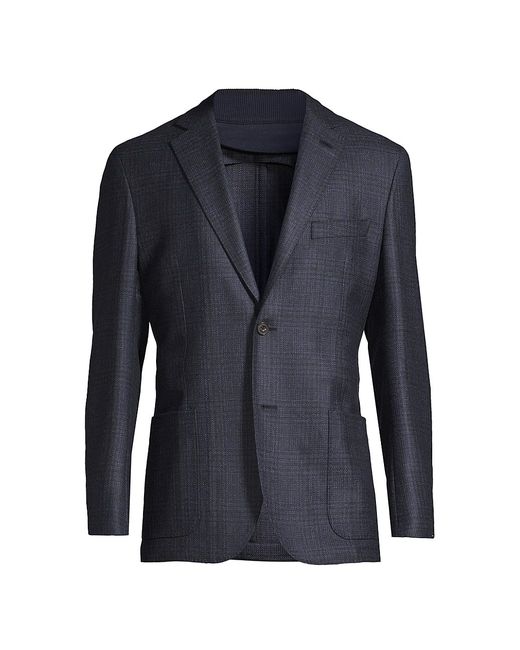 Corneliani Prince of Wales Check Two-Button Suit Jacket