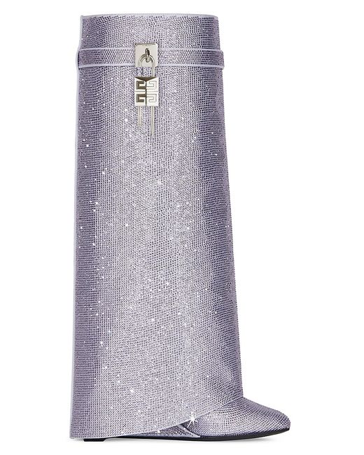 Givenchy Shark Lock Boots In Satin With Strass