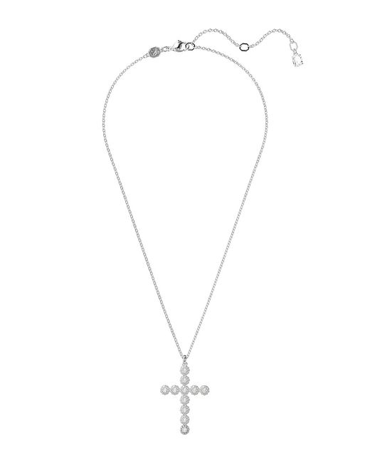Swarovski Insigne Rhodium-Plated Crystal Cross Pendant Necklace