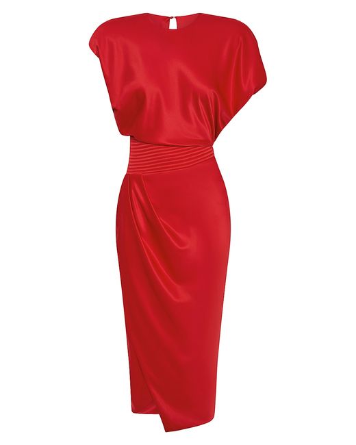 Zhivago Bond Pleated Asymmetric Midi-Dress