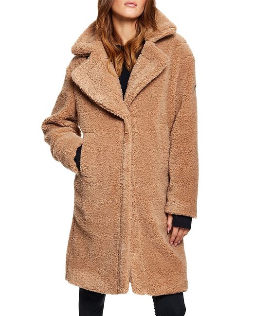 Sam. Sherpa Leather-Trimmed Coat