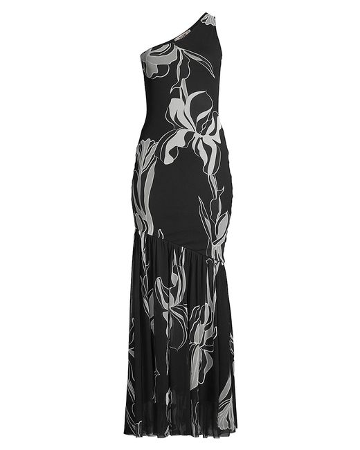 Fuzzi Floral One-Shoulder Gown